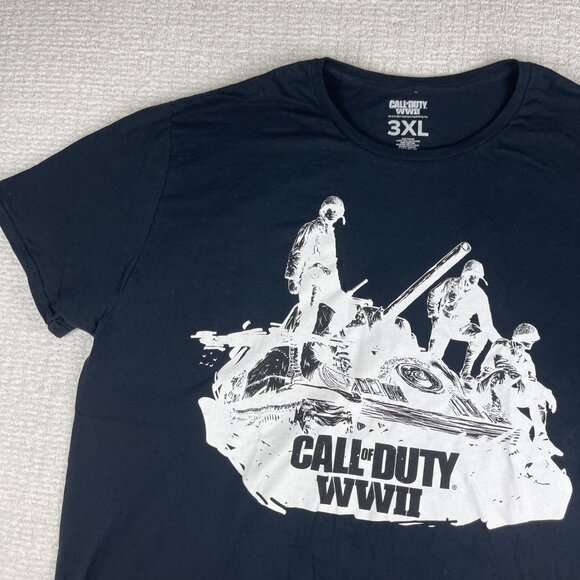 2017 Men's 3XL Call Of Duty WW2 Blue Graphic Video Game Collector T Shirt - Picture 3 of 16